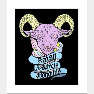 Satan Respects Pronouns Posters and Art